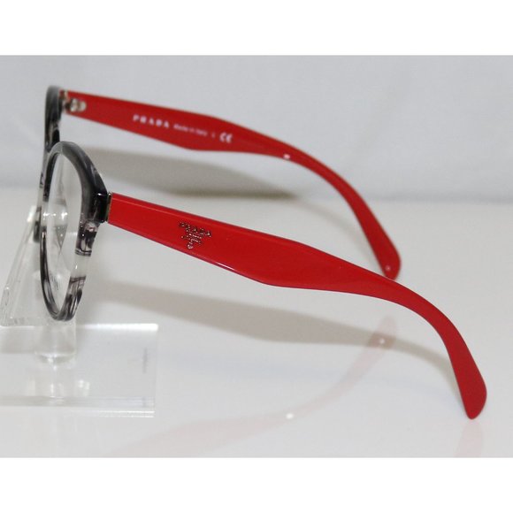 PRADA VPR 12T 257-1O1 Stripped Gray & Red Eyeglasses 140 with Case MADE IN ITALY - Picture 10 of 11